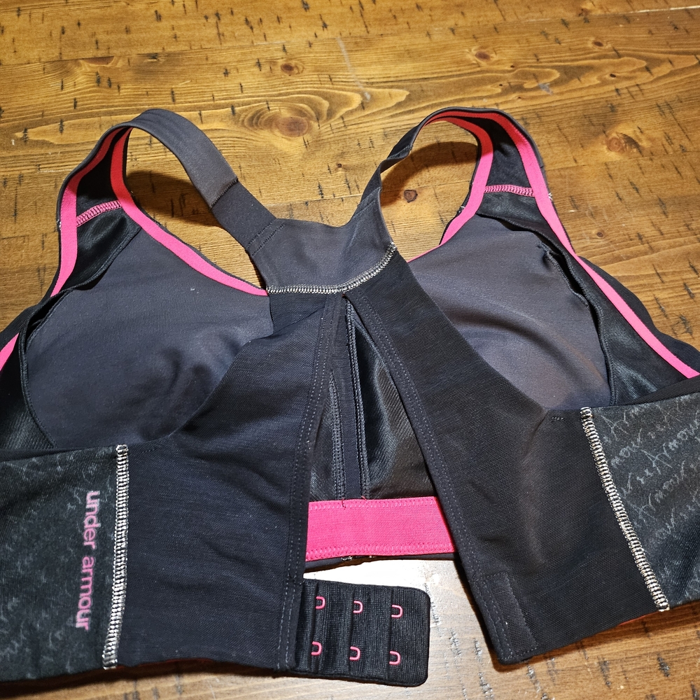 Under Armour Black and Pink Sports Bra